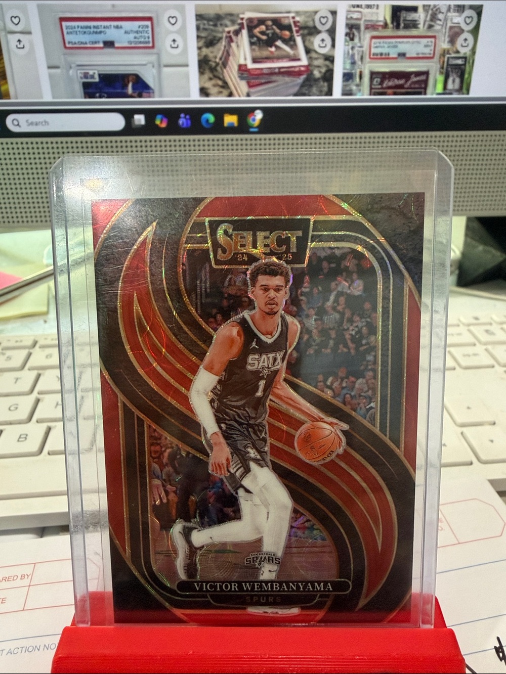 2024-25 Panini Select Premier Level Victor Wembanyama #102 Red Scope Prizm /249